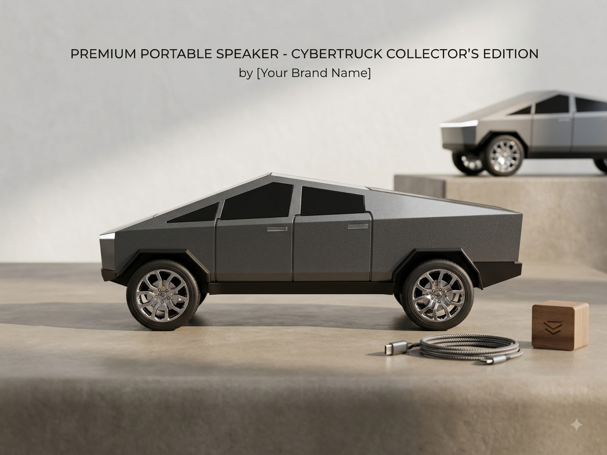 Cybertruck-shaped premium portable Bluetooth speaker