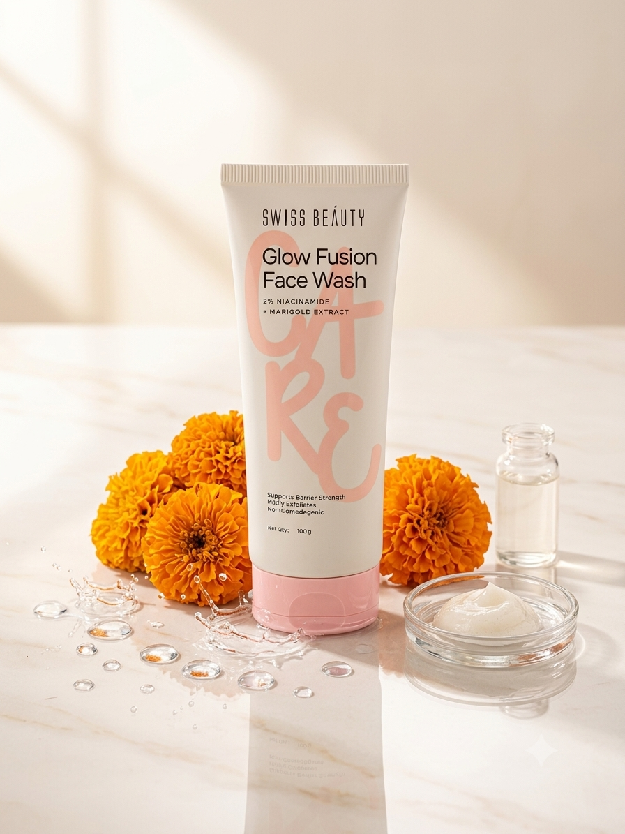 Swiss Beauty Glow Fusion Face Wash tube, 100 g